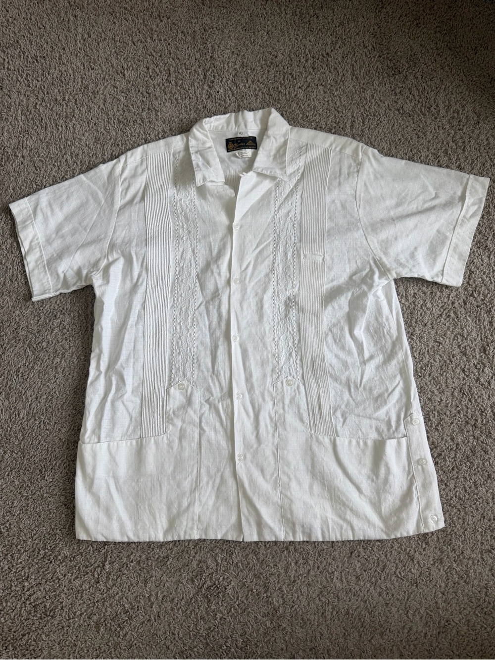 Guayaberas Piramide De Yucatan Linen Button Up Short Sleeve Shirt